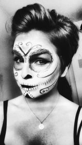 Easy step by step Candy Skull Halloween makeup tutorial with pictures